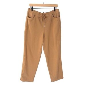 Athleta pull on draw string athletic pants sweatpants tan